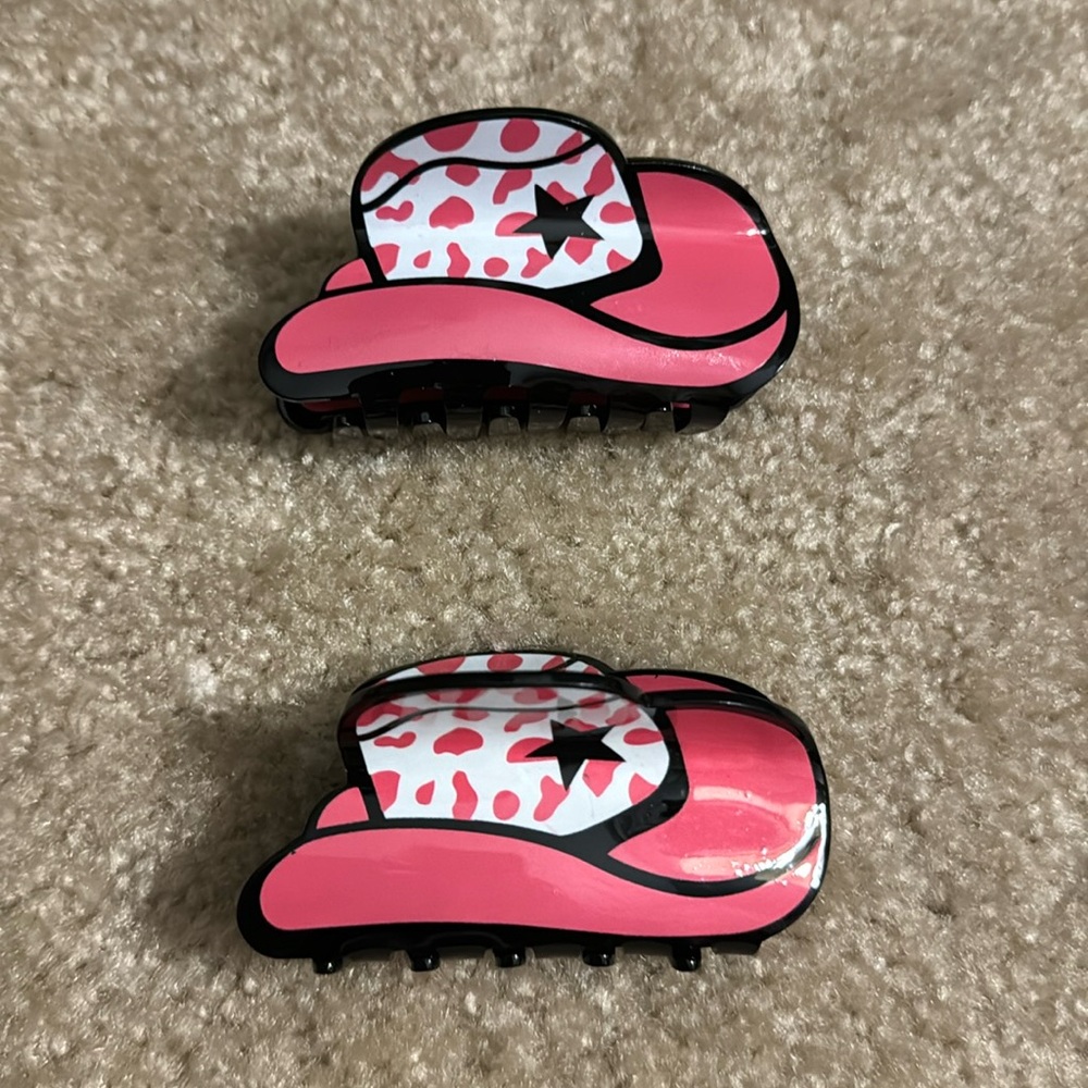 Two new hair clips cowboy hat